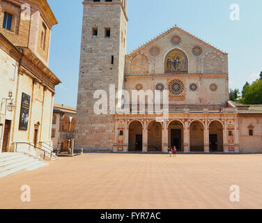 Romanische Cattedrale Di Santa Maria Assunta Spoleto Umbrien Italien Europa Stockfoto