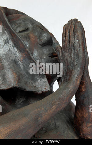 Keramikkopf beten Nonne Gebet Büste Keramik Stockfoto