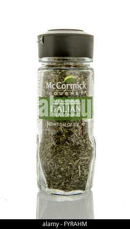 Winneconne, Wisconsin - 26. Februar 2016: Flasche von McCormick Gourmet italienische Gewürzmischung Stockfoto