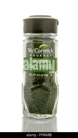 Winneconne, Wisconsin - 26. Februar 2016: Flasche von McCormick Gourmet Dillunkraut Stockfoto