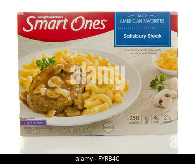 Winneconne, Wisconsin - 2. März 2016: Box von Smart, Salisbury Steak Essen von Weightwatchers. Stockfoto
