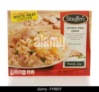 Winneconne, Wisconsin - 2. März 2016: Box von Stouffer Abendessen Cordon Bleu Nudeln Stockfoto