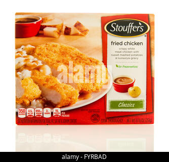 Waupun, WI - 9. März 2016: Box von Stouffer Backhendl gefroren Abendessen Stockfoto