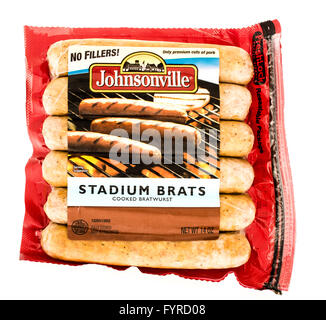 Winneconne, Wisconsin - 7. August 2015: Paket Johnsonville Stadion Gören Stockfoto