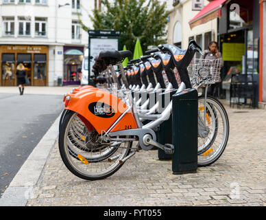 Bicloo Bahnhof in Nantes, Frankreich. Bicloo ist Nantes Fahrrad-sharing-System. Stockfoto