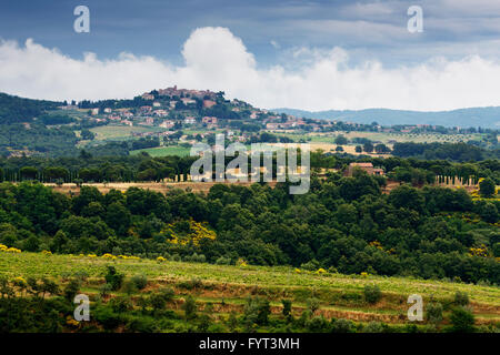 Typische italienische Landschaft in Monteleone d - Umbrien. Stockfoto