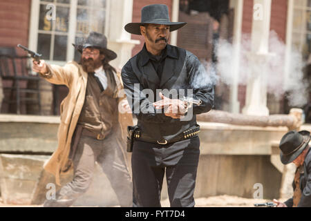 Die glorreichen sieben ist ein kommenden amerikanischen western Action-Film unter der Regie von Antoine Fuqua, eine Remake des 1960 westlichen Film mit dem gleichen Namen, was wiederum ein Remake des 1954 japanischen Film sieben Samurai dieser Fotos ist nur zu redaktionellen Zwecken und unterliegen dem Copyright von der Filmgesellschaft und/oder der Fotograf von dem Film oder der Firma zugeordnet und können nur durch Veröffentlichungen im Zusammenhang mit der Förderung der oben genannten Film reproduziert werden. Eine obligatorische Gutschrift auf die Filmgesellschaft ist erforderlich. Der Fotograf sollte auch angerechnet werden, wenn bekannt. Stockfoto