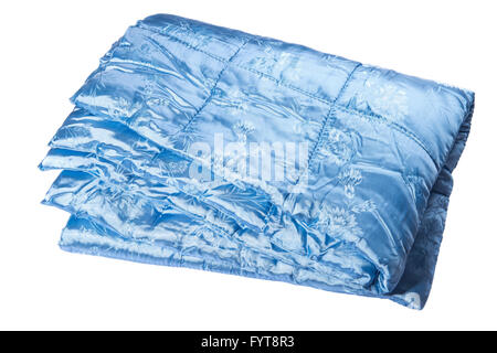 blaue Decke in weißem Hintergrund Stockfoto