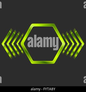 Abstrakt Grün Metall Sechseck und Pfeile-Form Stockfoto