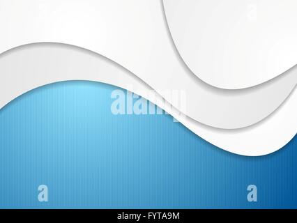 Blau weiß wellig Art Hintergrund Stockfoto