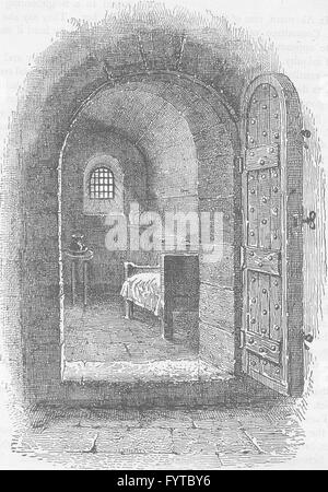 NEWGATE Gefängnis: Die verurteilten Zelle in Newgate. London, antiken print c1880 Stockfoto