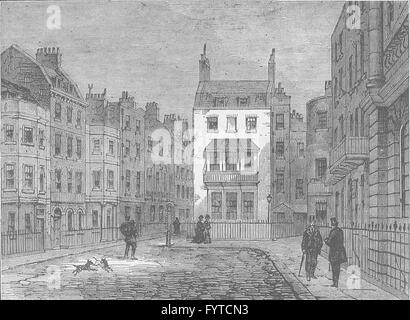 ST. JAMES: St. James Place. London, antiken print c1880 Stockfoto