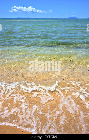 Strand von Algen im Indischen Ozean neugierig werden und Schaum Stockfoto