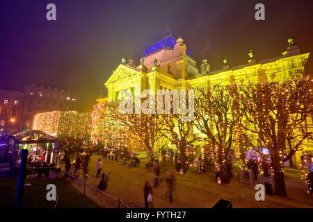 Tomislav-Platz Zagreb-Advent-Ansicht Stockfoto