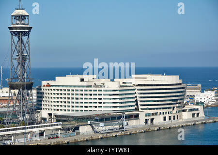 World Trade Center und Jaume ich Turm. Barcelona, Katalonien, Spanien, Europa Stockfoto