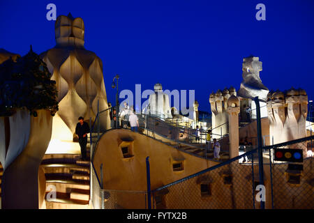 Abendkonzert in La Pedrera, Casa Milá. Barcelona, Katalonien, Spanien, Europa Stockfoto