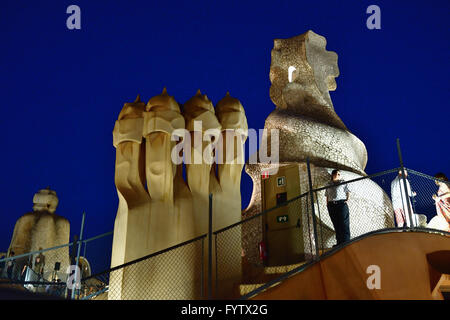 Abendkonzert in La Pedrera, Casa Milá. Barcelona, Katalonien, Spanien, Europa Stockfoto