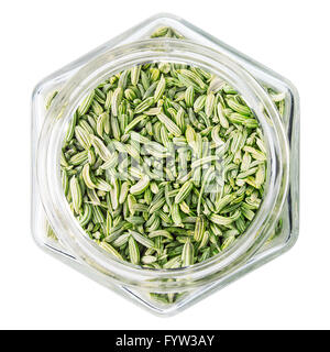 Fenchelsamen isoliert auf weißem Hintergrund Stockfoto