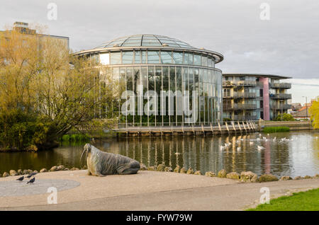 Der See und Wintergärten, Mowbray Park, Sunderland, Tyne & Verschleiß Stockfoto