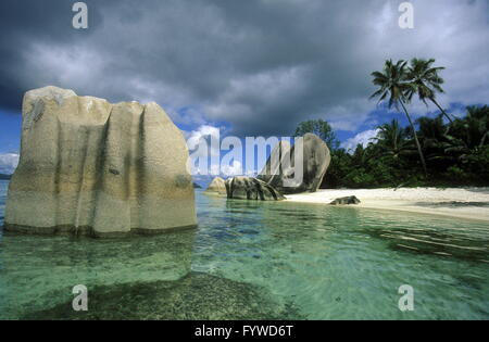 INDISCHER OZEAN SEYCHELLEN LA DIGUE BEACH Stockfoto