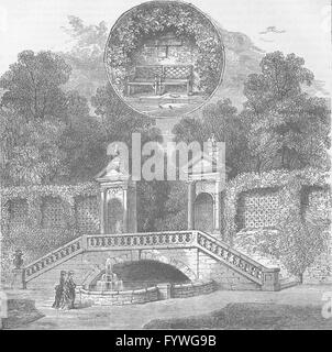 HOLLAND PARK: Rogers Sitz & Inigo Jones' Gateway, Holland House. London, c1880 Stockfoto