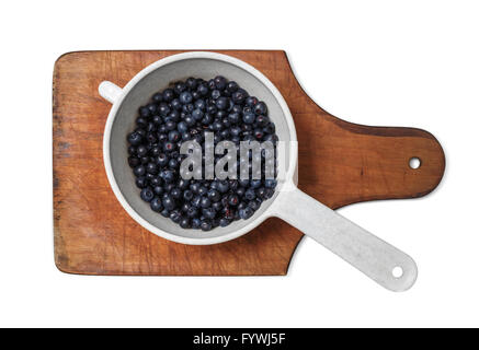 Heidelbeeren in ein dipper Stockfoto