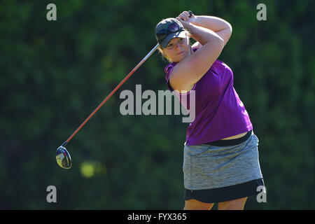 Sarasota, Florida, USA. 24. April 2016. Allyssa Ferrell die Finalrunde der Symetra Tour Guardian Ruhestand Championship am 24. April 2016 in Sarasota, Florida.ZUMA Presse/Scott A. Miller © Scott A. Miller/ZUMA Draht/Alamy Live News Stockfoto