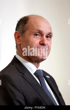 Volfgang Sobotka Rom 27. April 2016. Österreichische Botschaft. Pressekonferenz der Minister des Inneren des österreichischen über die Schranken der Grenze zwischen Österreich und Italien für Migranten.  © Insidefoto/Alamy Live-Nachrichten Stockfoto