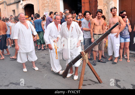 Fiesta Moros y Cristianos, Konflikt zwischen Mauren und Christen, Pollenca, Mallorca, Spanien Stockfoto