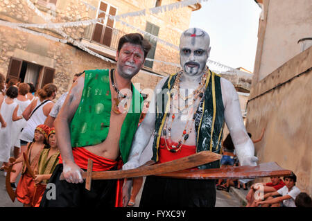 Fiesta Moros y Cristianos, Konflikt zwischen Mauren und Christen, Pollenca, Mallorca, Spanien Stockfoto