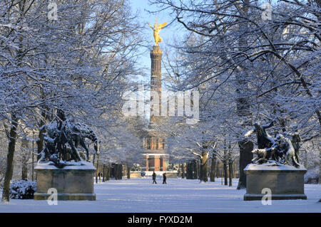 Berliner Sieg Spalte, Fasanerieallee, gröberen Stern, Tiergarten, Mitte, Berlin, Deutschland / Berliner Siegessäule, Berliner Siegessäule Stockfoto