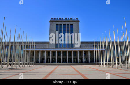 Historische Haupteingang, Messe Berlin, Messe Berlin Messe, Hammarskjoldplatz, Charlottenburg, Charlottenburg-Wilmersdorf, Berlin, Deutschland / Hammarskjöldplatz Stockfoto