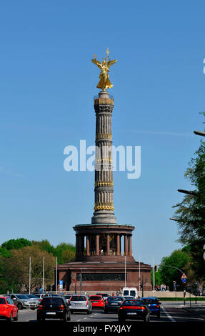 Siegessäule, goldene Statue von Victoria, Göttin des Sieges, Berlin, Deutschland / Siegessäule Stockfoto