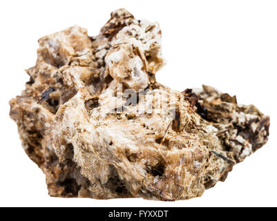 Makroaufnahmen von mineralischen Naturstein - raw Astrophyllite Edelstein isoliert auf weißem Hintergrund Stockfoto