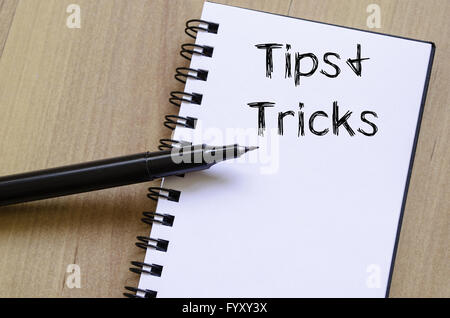 Tipps und Tricks zu schreiben auf notebook Stockfoto