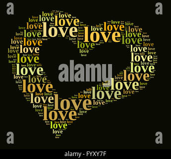 Valentinstag Karte Word Cloud-Konzept Stockfoto
