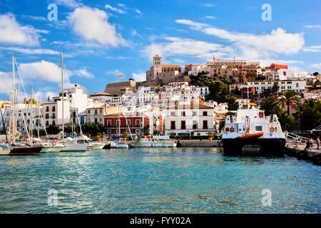 Panorama von Ibiza, Spanien Stockfoto