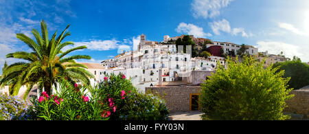 Panorama von Ibiza, Spanien Stockfoto