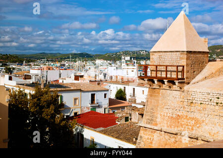 Panorama von Ibiza, Spanien Stockfoto