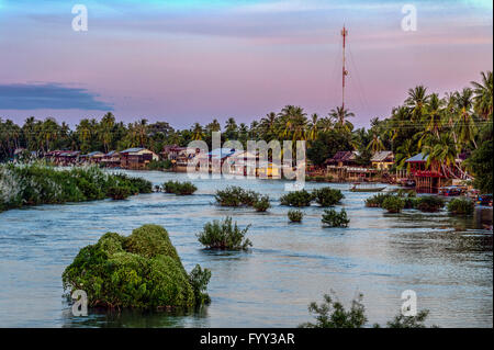 Asien. Süd-Ost-Asien. Laos. Provinz Champassak. 4000 Inseln. Don Khon-Insel. Stockfoto