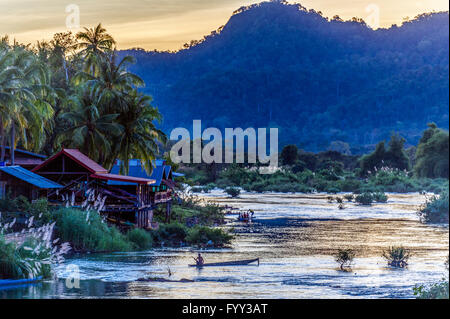 Asien. Süd-Ost-Asien. Laos. Provinz Champassak. 4000 Inseln. Don Khon-Insel. Stockfoto