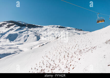 Skilifte Durings hellen Wintertag Stockfoto