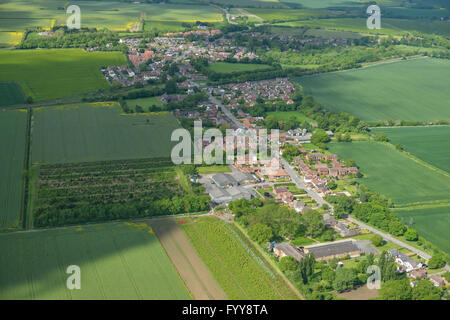 Eine Luftaufnahme des Dorfes Stallingborough und Umland North Lincolnshire Stockfoto
