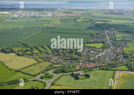 Eine Luftaufnahme des Dorfes Stallingborough und Umland North Lincolnshire Stockfoto