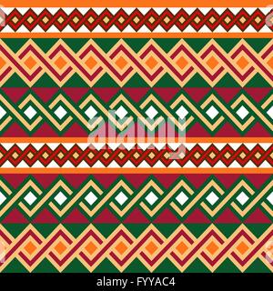 Dekorative multicolor nahtlosen Vektormuster mit Peddigrohr Zick-Zack-Formen in warmen Farben Stock Vektor