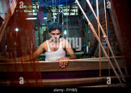 Jamdani saree Arbeitnehmer © jahangir Alam onuchcha/alamy Stockfoto