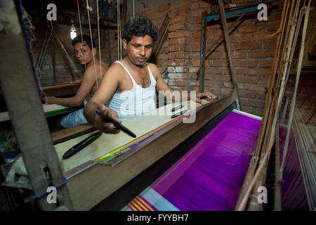 Jamdani saree Arbeitnehmer © jahangir Alam onuchcha/alamy Stockfoto