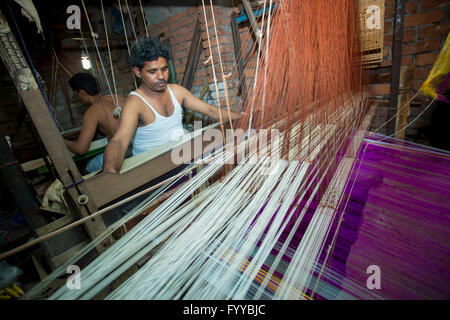 Jamdani saree Arbeitnehmer © jahangir Alam onuchcha/alamy Stockfoto