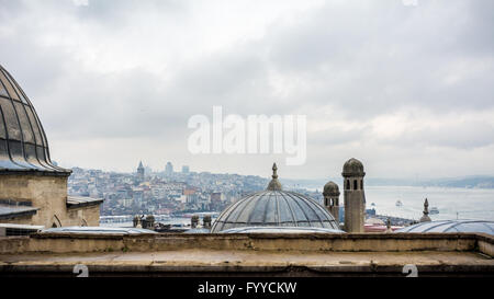 Skyline von Istanbul aus Süleymaniye-Moschee Stockfoto