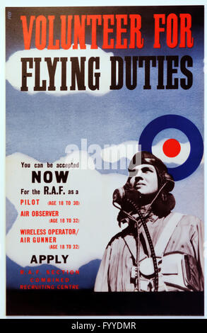 Zweiten Weltkrieg RAF pilot Recruitment poster Stockfoto